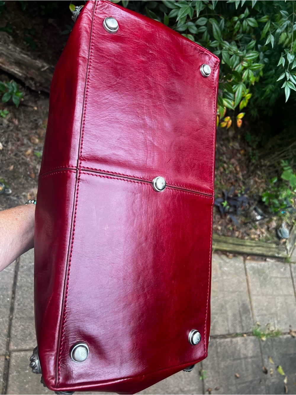 Patricia Nash Oxblood Discovery Collection Satchel - Picture 11 of 17